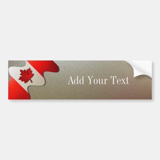 Canada Flag-Chrome door Shirley Taylor Bumpersticker (Voorkant)