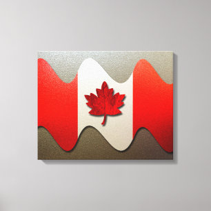 Canada Flag-Chrome door Shirley Taylor Canvas Afdruk