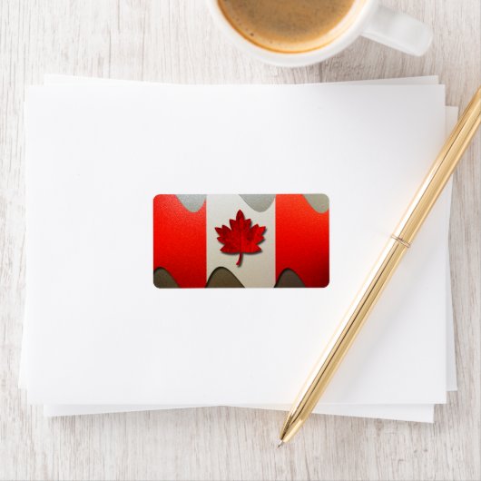Canada Flag-Chrome door Shirley Taylor Etiket (Insitu)