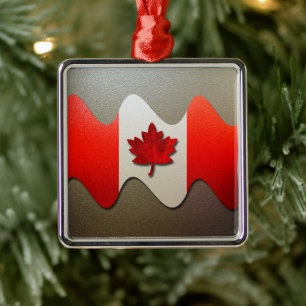 Canada Flag-Chrome door Shirley Taylor Metalen Ornament