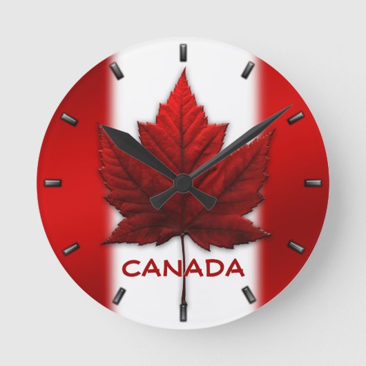 Canada Flag Clock Canada Souvenir Wall Clocks Gift Ronde Klok (Voorkant)