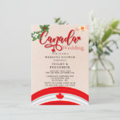 Canada Flag en Florals Wedding Shower Kaart (Staand voorkant)