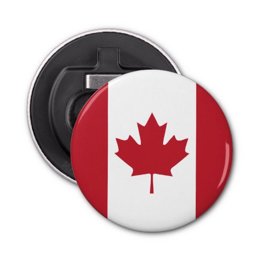 Canada Flag Fridge Magnet Bottle Open Button Flesopener (Voorkant)