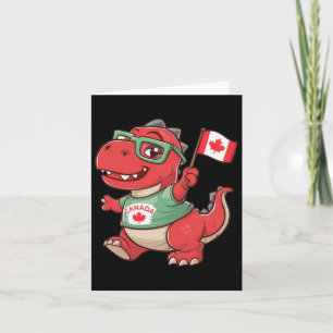 Canada Flag Funny Red Dinosaur Peuter Shirt Kaart