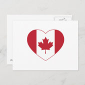 Canada Flag Heart Briefkaart (Voorkant / Achterkant)