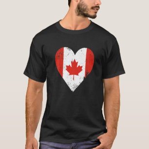 Canada Flag  Heart Canadian Maple Leaf T-shirt