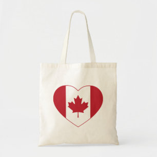 Canada Flag Heart Canvas tas
