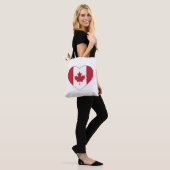 Canada Flag Heart Canvas tas (Op model)