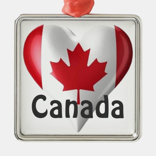 Canada Flag Heart Metalen Ornament (Voorkant)