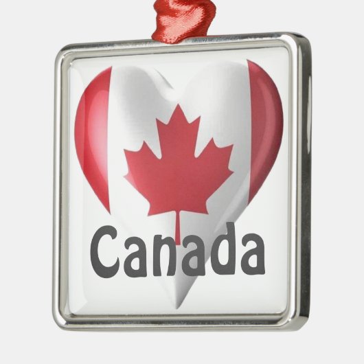 Canada Flag Heart Metalen Ornament (Links)
