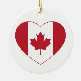 Canada Flag Heart Ornament