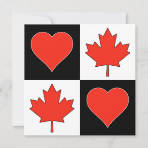 Canada Flag Heart Patriotic Canadian Greeting Kaart