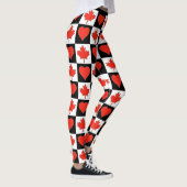 Canada Flag Heart Pattern Cute Patriotic Canadian Leggings (Rechts)