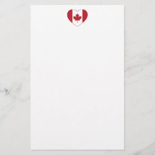 Canada Flag Heart Stationery Briefpapier