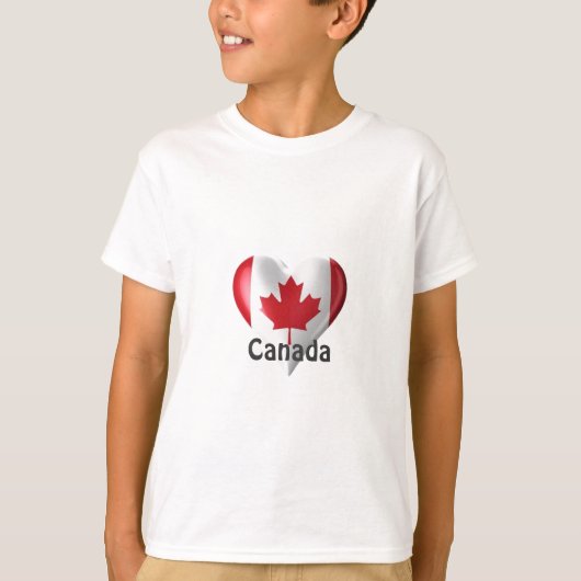 Canada Flag Heart T-shirt (Voorkant)