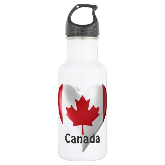 Canada Flag Heart Waterfles (Voorkant)