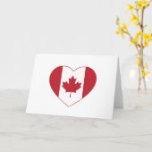 Canada Flag Heart Wenskaart Kaart (Gele Bloem)