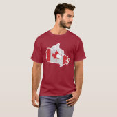 Canada Flag Map Iconic Red T-Shirt (Devant entier)