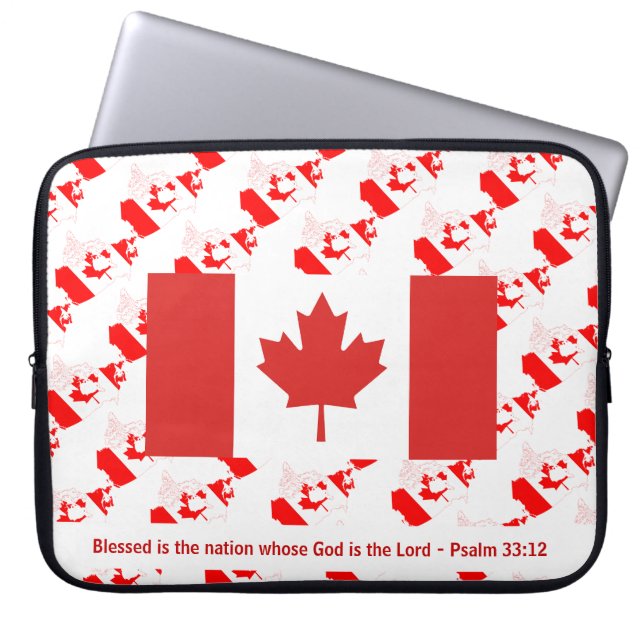 CANADA FLAG Maple Leaf Gepersonaliseerd scripts Laptop Sleeve (Voorkant)
