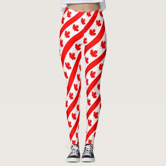 Canada Flag Maple Leaf Leggings (Voorkant)