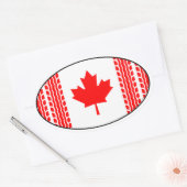 Canada Flag Maple Leaf Solidarity Canadian Trucker Ovale Sticker (Envelop)