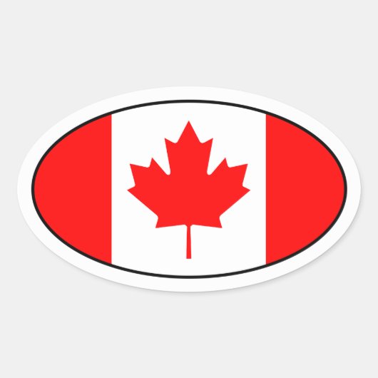 Canada Flag Ovale Sticker (Voorkant)