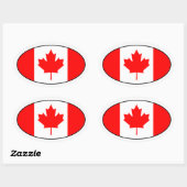 Canada Flag Ovale Sticker (Vel)