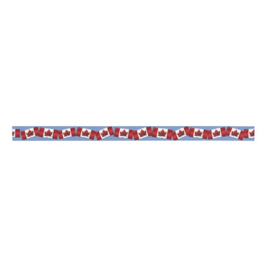 Canada Flag Ribbon Custom Canada Ribbon Grosgrain Lint (Voorkant)