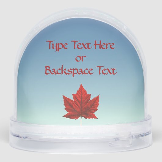Canada Flag Snow Globe Custom Canada Snowglobe Sneeuwbol (Achterkant)