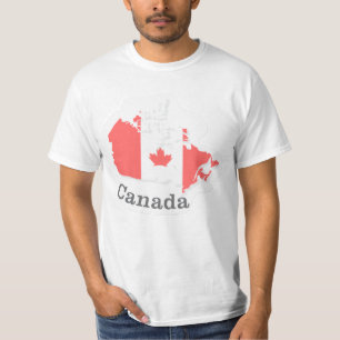 Canada Flag T-shirt – Flat Sticker Design