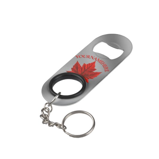 Canada Flesopener Canada Maple Leaf Souvenir Mini Flessenopener (Achterkant Gekanteld)