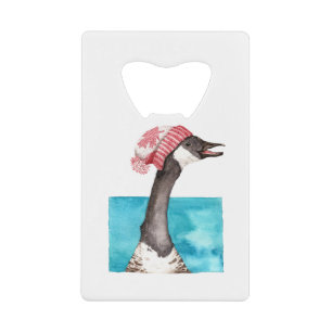 Canada Gans in een Toque Kredietkaart Flessenopener