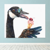 Canada Gans met Ice Cream Canvas (Insitu (Houten vloer))