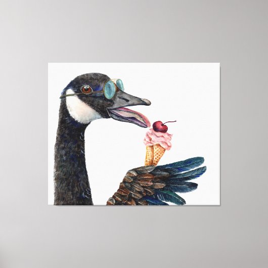 Canada Gans met Ice Cream Canvas (Voorkant)