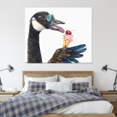 Canada Gans met Ice Cream Canvas Afdruk (Insitu (Slaapkamer))