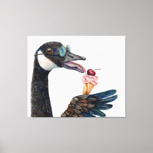Canada Gans met Ice Cream Canvas Afdruk