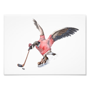 Canada Gans Spelen Hockey Foto Afdruk