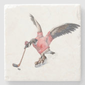 Canada Gans Spelen Hockey Stenen Onderzetter (Voorkant)