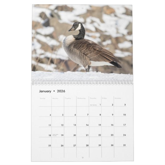 Canada Ganzen 2026 Kalender (Jan 2026)