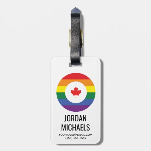 Canada Gay Pride Bagagelabel (Achterkant verticaal)