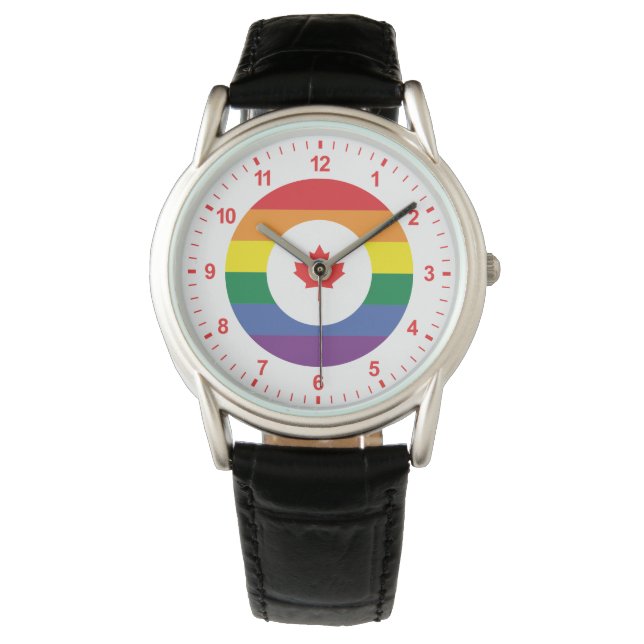 Canada Gay Pride Horloge (Voorkant)