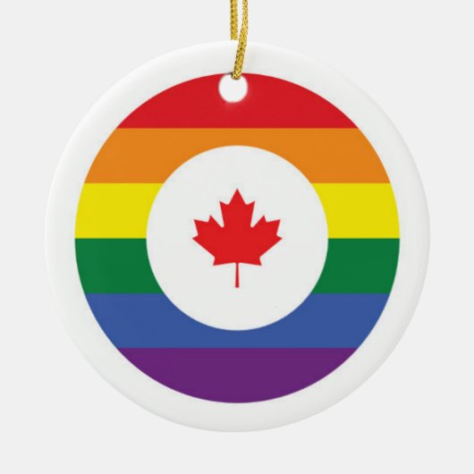 Canada Gay Pride Keramisch Ornament (Voorkant)