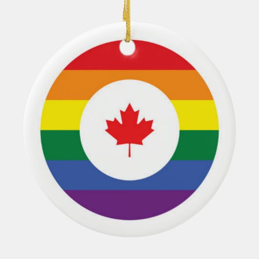 Canada Gay Pride Keramisch Ornament (Achterkant)