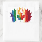 Canada Gay Pride Rainbow Flag Maple Leaf LGTBQ Rechthoekige Sticker (Tas)