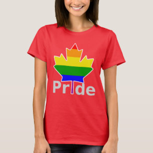 Canada Gay Pride Regenboogvlag Esdoornblad T-shirt