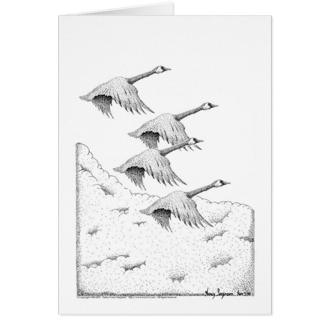 Canada Geese Pen en Ink (Voorkant)