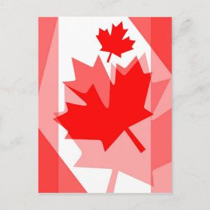 CANADA (Gelaagde stijl in Canadese rode Maple Leaf Briefkaart