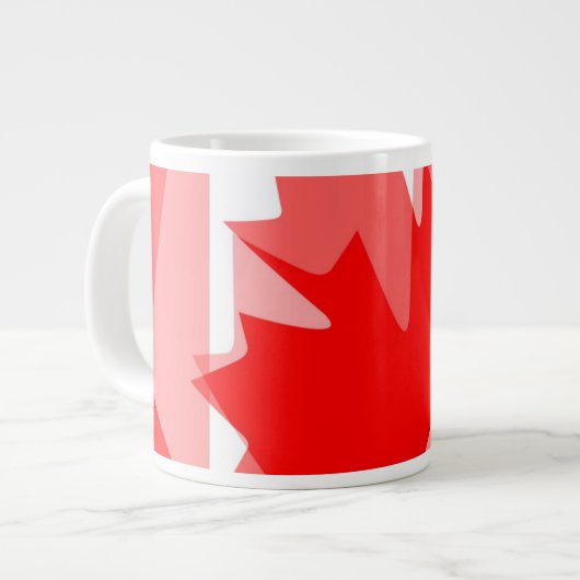 CANADA (Gelaagde stijl in Canadese rode Maple Leaf Extra Grote Mok (Voorkant links)
