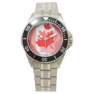 CANADA (Gelaagde stijl in Canadese rode Maple Leaf Horloge