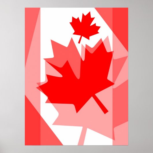 CANADA (Gelaagde stijl in Canadese rode Maple Leaf Poster (Voorkant)